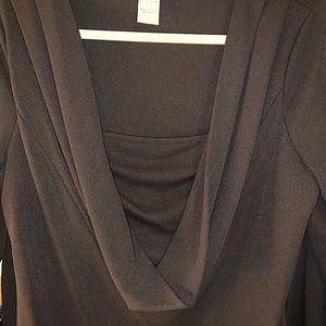 Vintage Designer, Victor Costa, Occasion LS Black Cowl Neck Blouse.